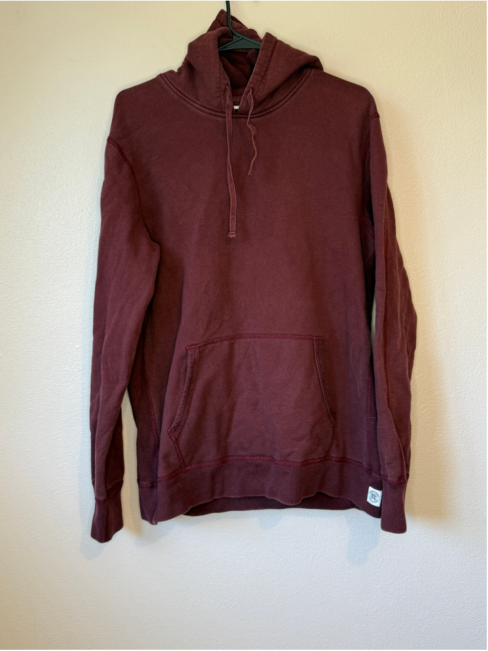 Reigning Champ Midweight Terry Burgundy Hoodie Large Made in Canada